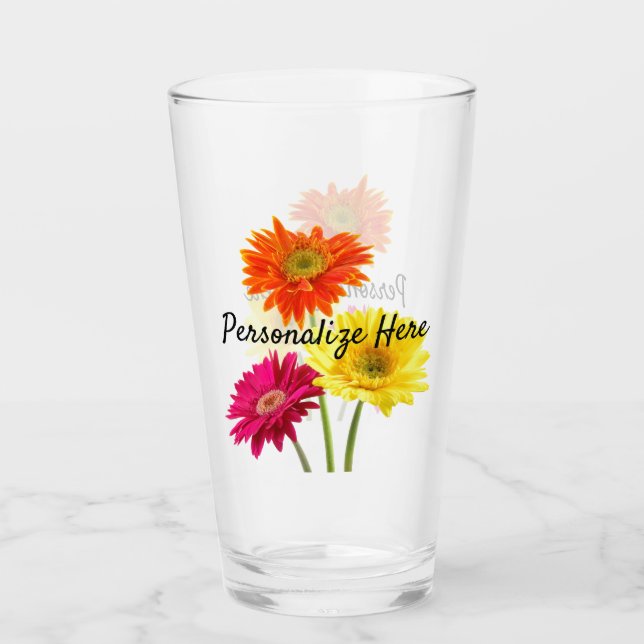 Daisies Gerbera Nature     Glass (Front)