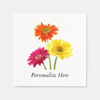 Daisies Gerbera Nature Napkin