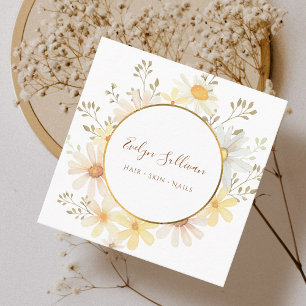 Daisies gold circle business card