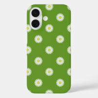 Daisies Illustrative Pattern on Green