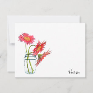 Daisies in a Mason Jar Personalised Note Cards