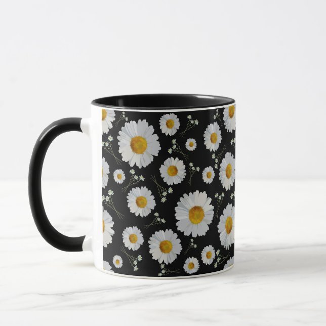 Daisies in Black Mug (Left)