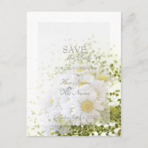 Daisies in Love- Editable Wedding Bouquet Announcement Postcard