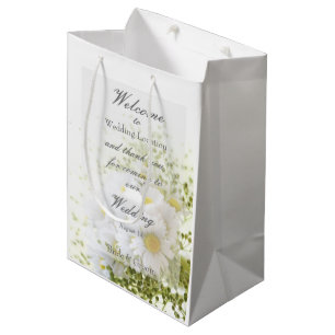 Daisies in Love- Editable Wedding Bouquet Medium Gift Bag