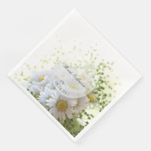 Daisies in Love- Editable Wedding Bouquet Napkin