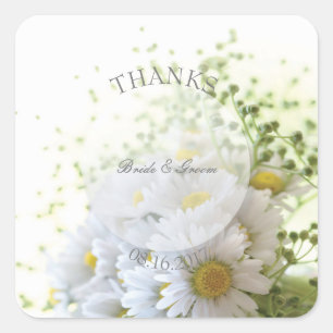 Daisies in Love- Editable Wedding Bouquet Square Sticker