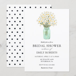 Daisies in Mason Jar Bridal Shower invitation