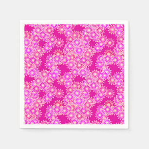 Daisies in shades of pink and plum napkin