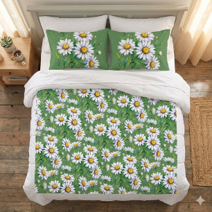 Daisies in the meadow. Watercolours. Fleece Blanket