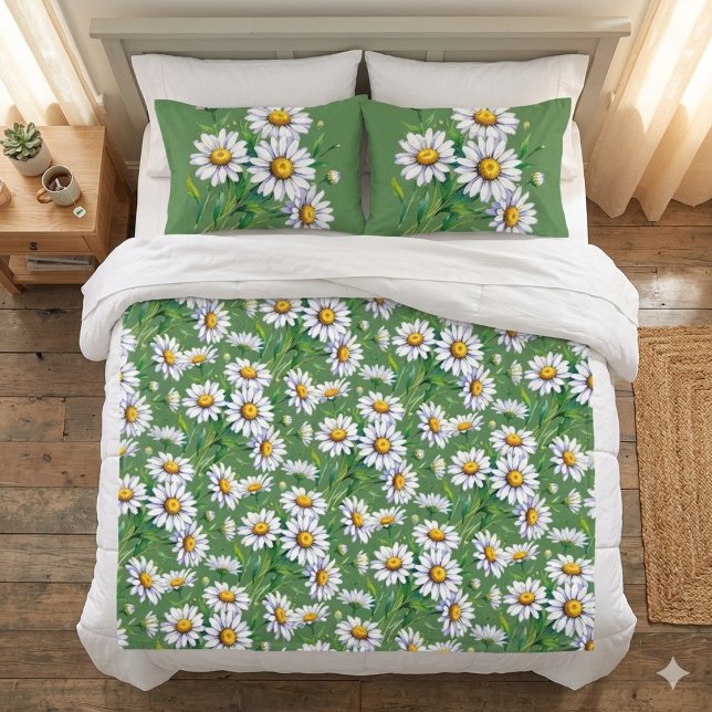 Daisies in the meadow. Watercolours.  Fleece Blanket (Creator Uploaded)