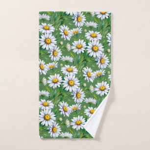 Daisies in the meadow. Watercolours . Hand Towel