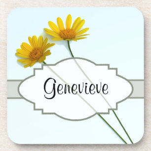 Daisies in the Sky Nametag Coaster