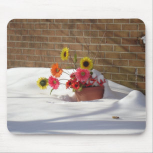 Daisies In The Snow Mouse Mat