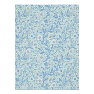 Daisies in white and blue on sea glass poster