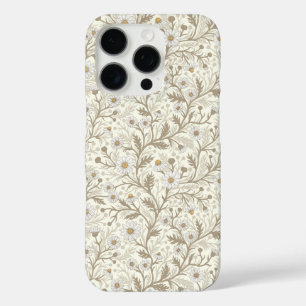 Daisies in white and brown on off white iPhone 16 pro case