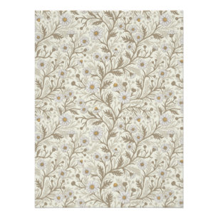 Daisies in white and brown on off white poster