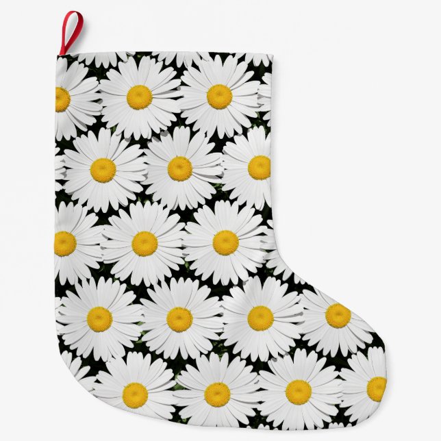 Daisies Large Christmas Stocking (Front)