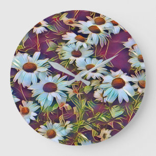 DAISIES LARGE CLOCK
