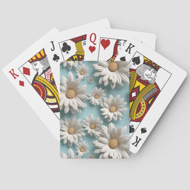 Daisies make me happy playing cards (Back)