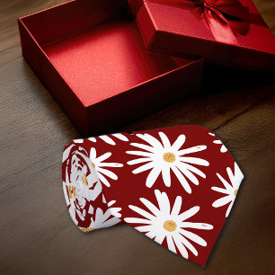Daisies MaroonPersonalize Initial Tie