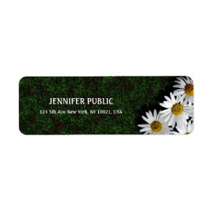 Daisies Modern Design Flowers Return Address