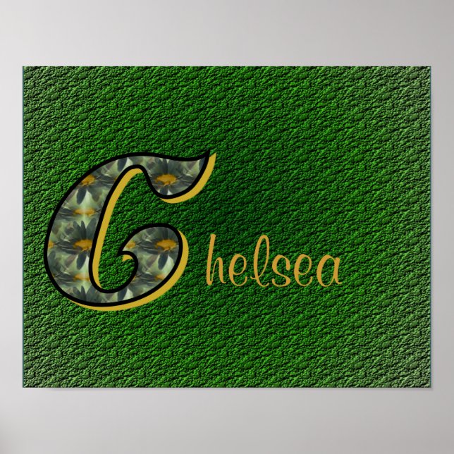 Daisies Monogram Initial C Personalised Poster (Front)