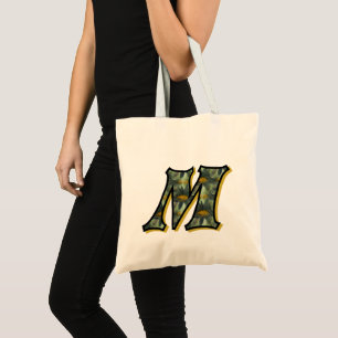 Daisies Monogram Initial M Tote Bag