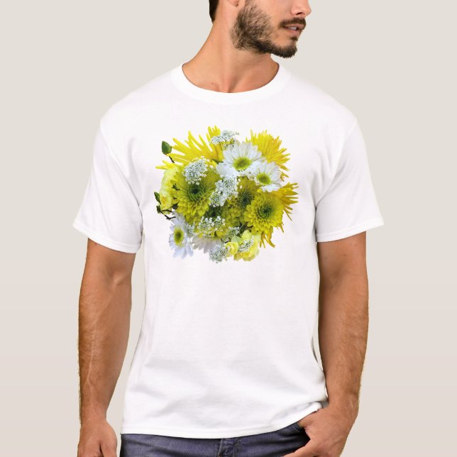 Daisies, Mums and Queen Anne's Lace Bouquet T-Shirt (Front)