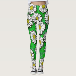 Daisies Oil Painting Leggings