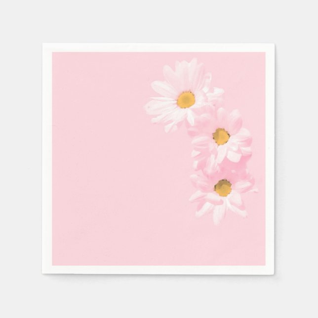 Daisies on a pink background napkin (Front)