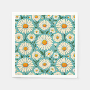 Daisies on a Soft Blue Background Napkin