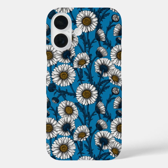 Daisies on blue Case-Mate iPhone case (Back)