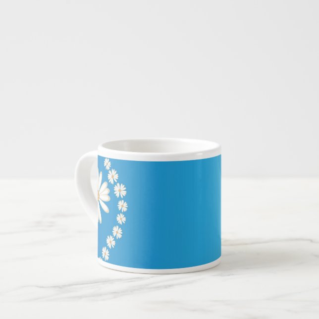 Daisies on Blue Espresso Mug (Front Left)