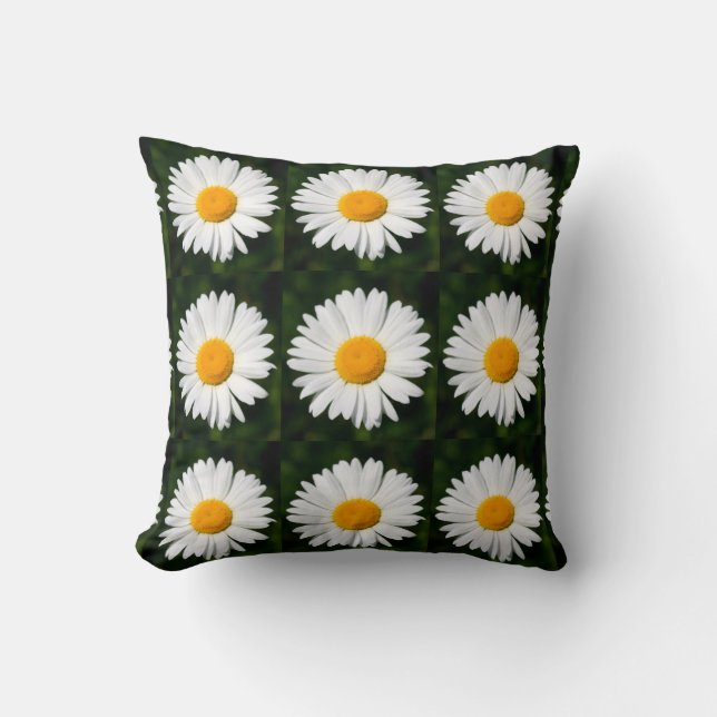 daisies on dark background cushion (Front)