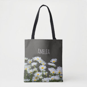 Daisies on Grey Tote Bag
