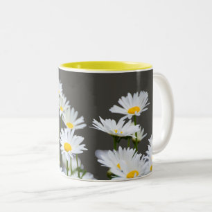 Daisies on Grey Two-Tone Coffee Mug