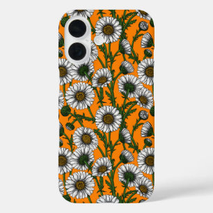 Daisies on orange iPhone 16 case