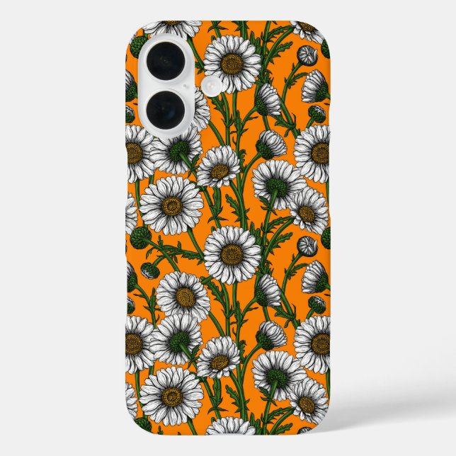 Daisies on orange Case-Mate iPhone case (Back)