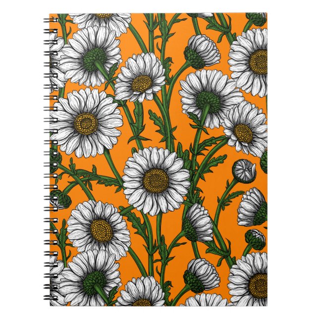 Daisies on orange notebook (Front)