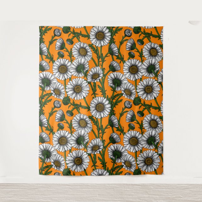 Daisies on orange tapestry (Front)