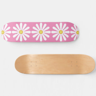 Daisies on pink skateboard