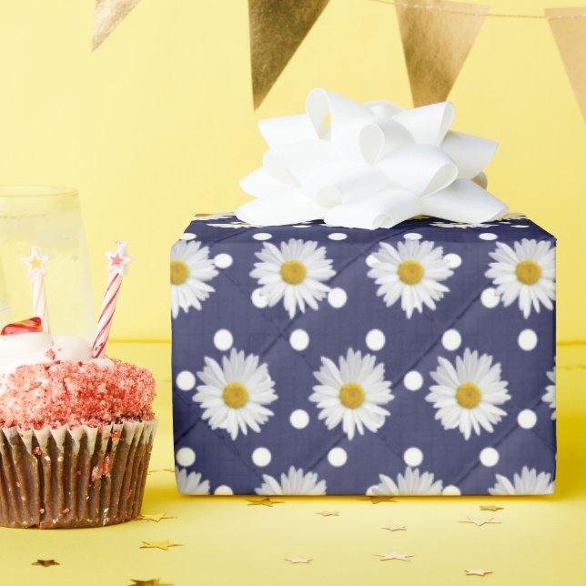 daisies on polka dots wrapping paper (Birthday Party)