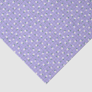 Daisies on Purple Plaid (small scale) Tissue Paper