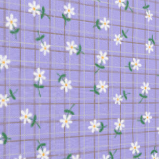 Daisies on Purple Plaid (small scale) Wallpaper
