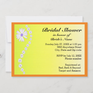 Daisies on Yellow Background Bridal Shower Invitation