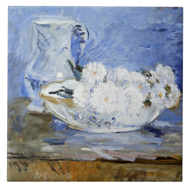 Daisies, painting by Berthe Morisot, Tile (Front)