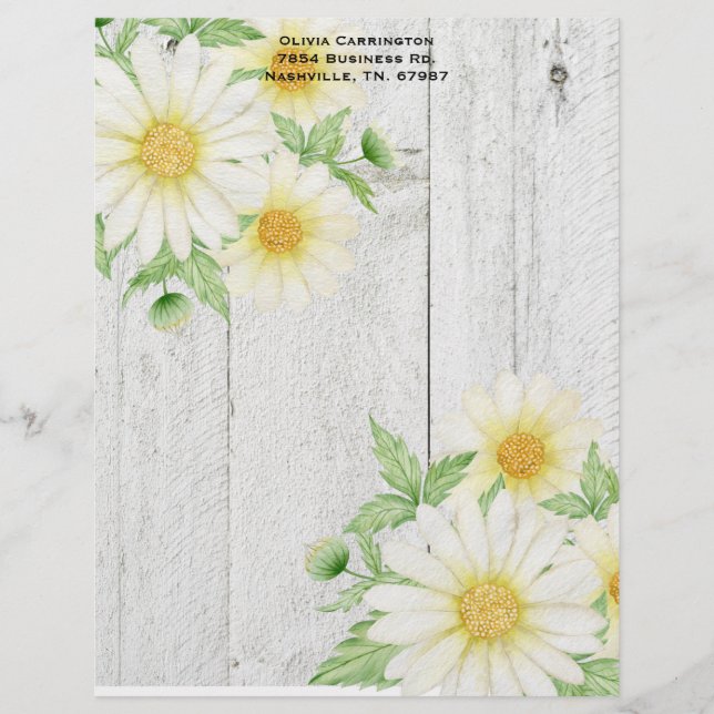  Daisies Personalised Letterhead (Front)