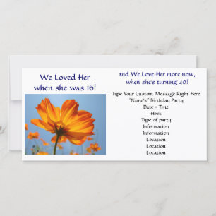 Daisies Photocard Invitations Customise text