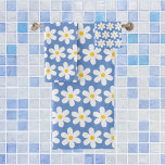 Daisies Retro Floral Pattern White Blue Bath Towel Set<br><div class="desc">Daisies Retro Floral Pattern White Blue Bath Towel Set.</div>