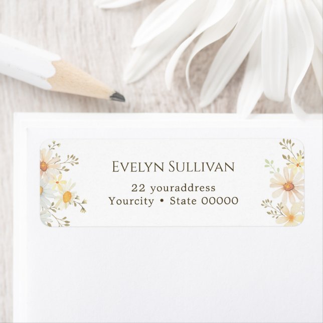 Daisies return address label (Insitu)